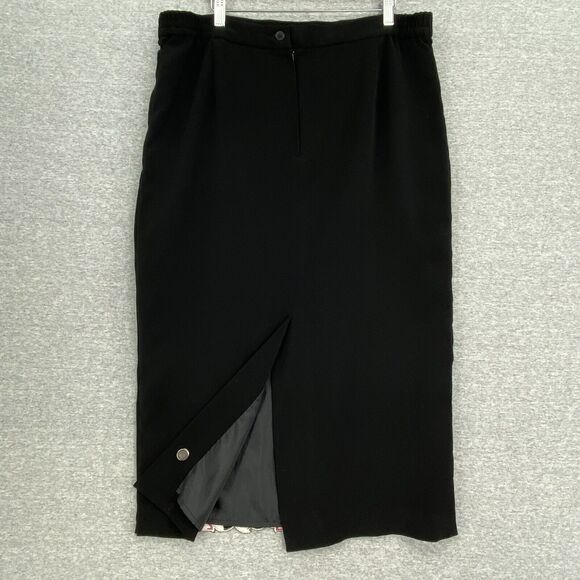 Stella Louise For KB Skirt Womens 16-18 Black Pink Flowers Beaded A Line Split - Picture 3 of 11